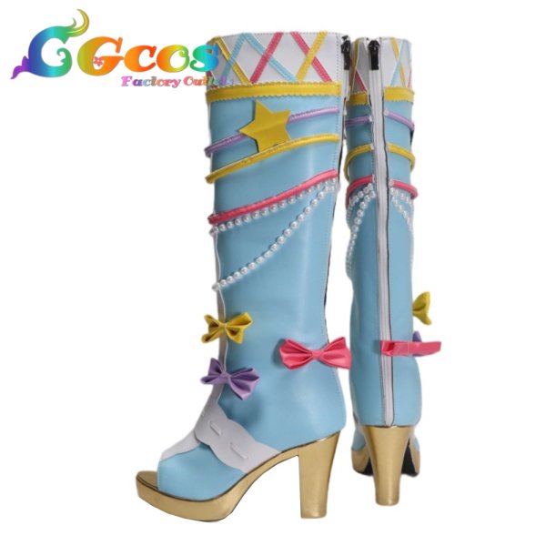 画像2: アイカツスターズ! コスプレ靴 虹野ゆめ コスプレブーツ コスプレ衣装 (2)