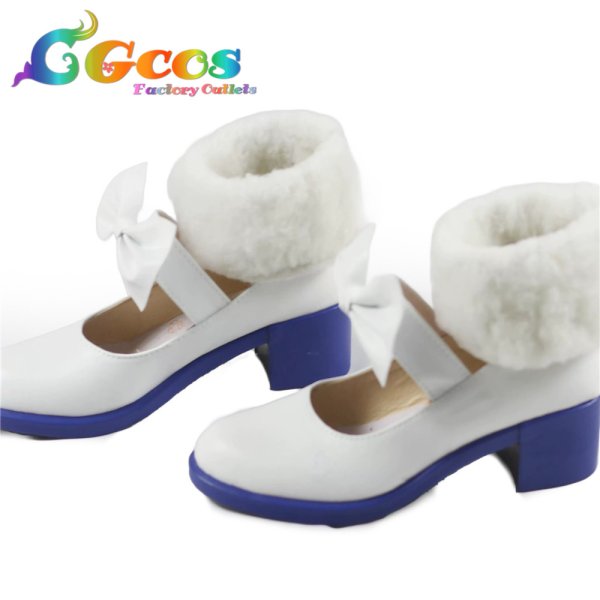 画像2: バーチャルYouTuber コスプレ靴 VTuber 兎田ぺこら 初期2D コスプレブーツ コスプレ衣装 (2)