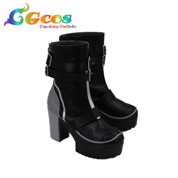 画像2: パニシング:グレイレイヴン コスプレ靴 バンジ・明晰夢 霜月白鷹 コスプレブーツ コスプレ衣装 (2)