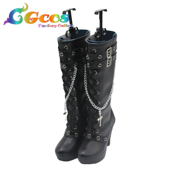 画像2: アイカツ! コスプレ靴 藤堂ユリカ ブロックチェック コスプレブーツ コスプレ衣装 (2)