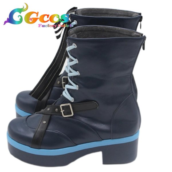 画像2: バーチャルYouTuber コスプレ靴 VTuber 星街すいせい カラーライズ衣装 コスプレブーツ コスプレ衣装 (2)