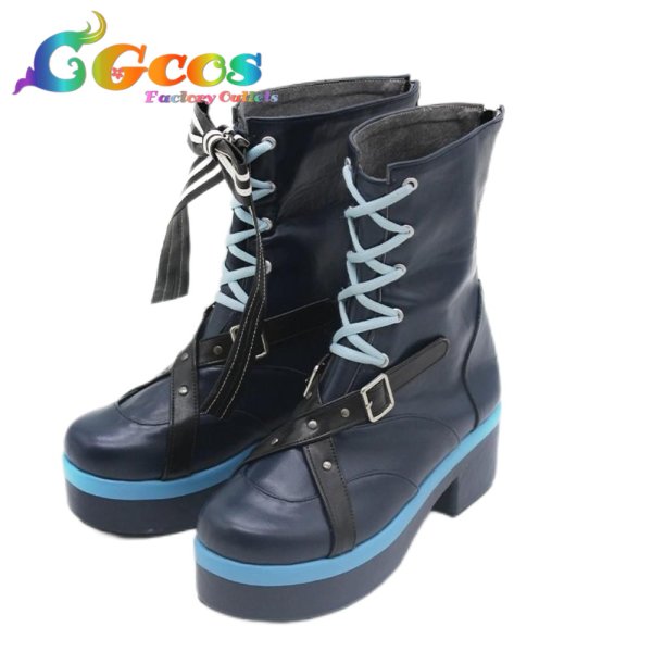 画像5: バーチャルYouTuber コスプレ靴 VTuber 星街すいせい カラーライズ衣装 コスプレブーツ コスプレ衣装 (5)