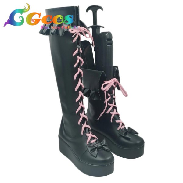 画像2: バーチャルYouTuber　コスプレ靴　VTuber　Maria Marionette (マリア マリオネット)　ファーマー　オーバーオール衣装　コスプレブーツ　コスプレ衣装 (2)