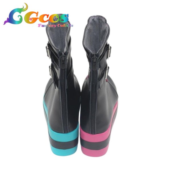 画像2: バーチャルYouTuber　コスプレ靴　VTuber　紫宮るな　サイバーパンク　コスプレブーツ　コスプレ衣装 (2)