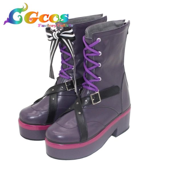 画像2: バーチャルYouTuber　コスプレ靴　Vtuber　ラプラス・ダークネス（La+ Darknesss）　カラーライズ　コスプレブーツ　コスプレ衣装 (2)