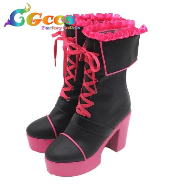 画像2: バーチャルYouTuber　コスプレ靴　Vtuber　健屋花那　コスプレブーツ　コスプレ衣装 (2)