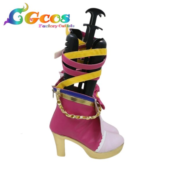 画像2: アイカツスターズ!　コスプレ靴　虹野ゆめ　ピンクスターコーデ　コスプレブーツ　コスプレ衣装 (2)