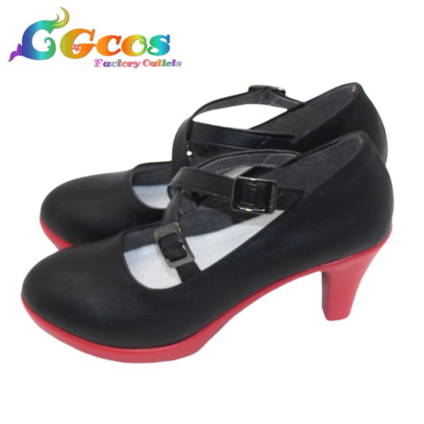 画像2: バーチャルYouTuber　コスプレ靴　Vtuber　癒月ちょこ　メイド服　コスプレブーツ　コスプレ衣装 (2)