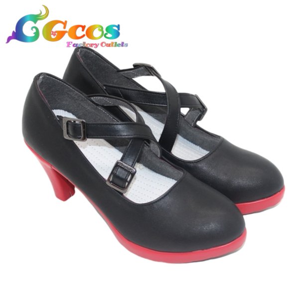 画像3: バーチャルYouTuber　コスプレ靴　Vtuber　癒月ちょこ　メイド服　コスプレブーツ　コスプレ衣装 (3)