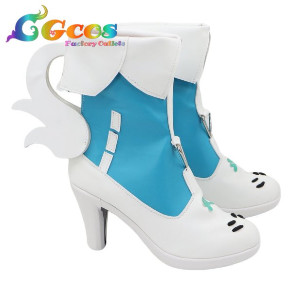 画像2: プロジェクトセカイ カラフルステージ! feat. 初音ミク コスプレ靴 日野森雫 扶翼のフェザー コスプレブーツ コスプレ衣装 (2)