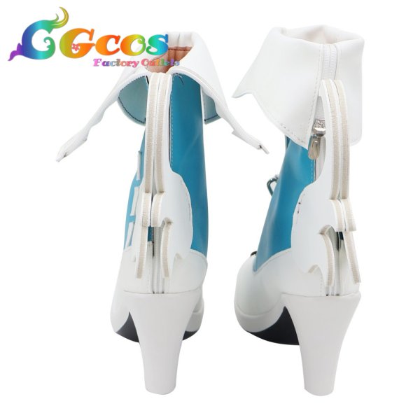 画像4: プロジェクトセカイ カラフルステージ! feat. 初音ミク コスプレ靴 日野森雫 扶翼のフェザー コスプレブーツ コスプレ衣装 (4)