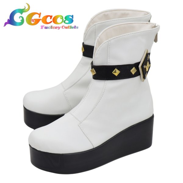 画像3: アイカツ! コスプレ靴 霧矢あおい プリズムサイバーグラフィックワンピ コスプレブーツ コスプレ衣装 (3)