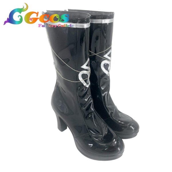 画像2: バーチャルYouTuber コスプレ靴 VTuber ソフィア・ヴァレンタイン(Sophia Valentine) 小悪魔衣装 コスプレブーツ コスプレ衣装 (2)