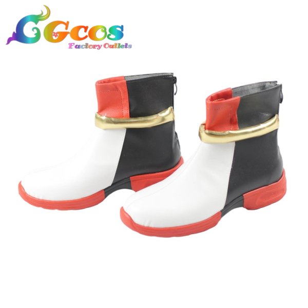 画像2: ソニック コスプレ靴 シャドウ・ザ・ヘッジホッグ コスプレブーツ コスプレ衣装 (2)