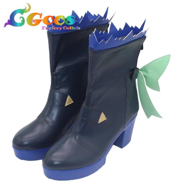 画像2: バーチャルYouTuber コスプレ靴 VTuber 白銀ノエル ブライト衣装 コスプレブーツ コスプレ衣装 (2)