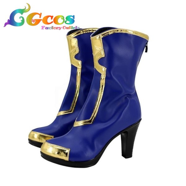 画像2: バーチャルYouTuber コスプレ靴 Vtuber 白雪巴 FANTASIA コスプレブーツ コスプレ衣装 (2)