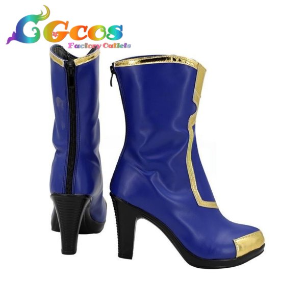 画像3: バーチャルYouTuber コスプレ靴 Vtuber 白雪巴 FANTASIA コスプレブーツ コスプレ衣装 (3)