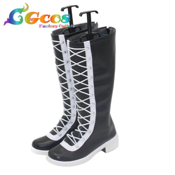 画像2: 桃源暗鬼　コスプレ靴　桃宮唾切　コスプレブーツ　コスプレ衣装 (2)