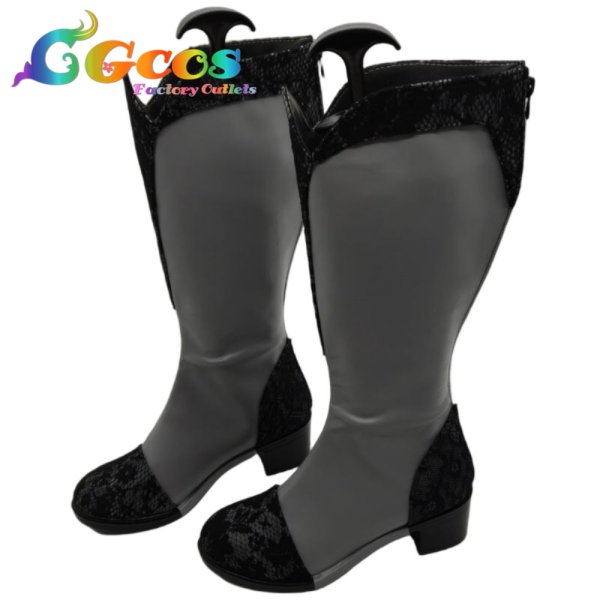 画像2: プロジェクトセカイ カラフルステージ!feat.初音ミク　コスプレ靴　朝比奈まふゆ　ダークシック・ドレス　優しいおまじない　コスプレブーツ　コスプレ衣装 (2)