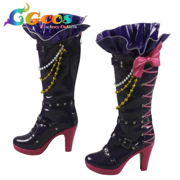 画像2: アイカツスターズ!　コスプレ靴　桜庭ローラ　ロックマイハートコーデ　コスプレブーツ　コスプレ衣装 (2)