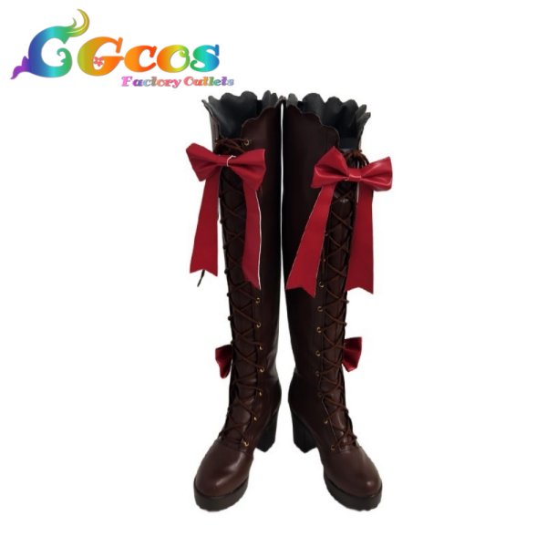画像1: プリパラ　コスプレ靴　真中らぁら　10周年　赤ずきん　コスプレブーツ　コスプレ衣装 (1)