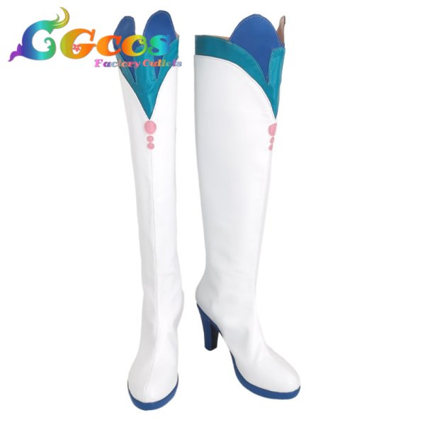 画像1: Go!プリンセスプリキュア　コスプレ靴　海藤みなみ(キュアマーメイド)　変身後　コスプレブーツ　コスプレ衣装 (1)