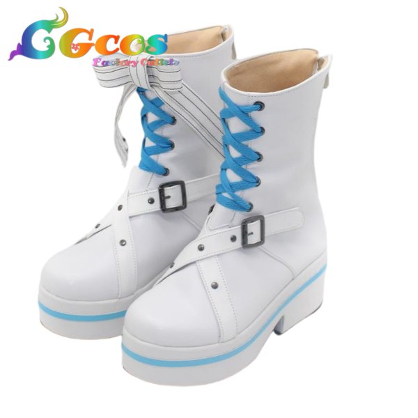 画像2: バーチャルYouTuber　コスプレ靴　VTuber　Fuwawa Abyssgard（フワワ・アビスガード）　6th fes. Color Rise Harmony　コスプレブーツ　コスプレ衣装 (2)