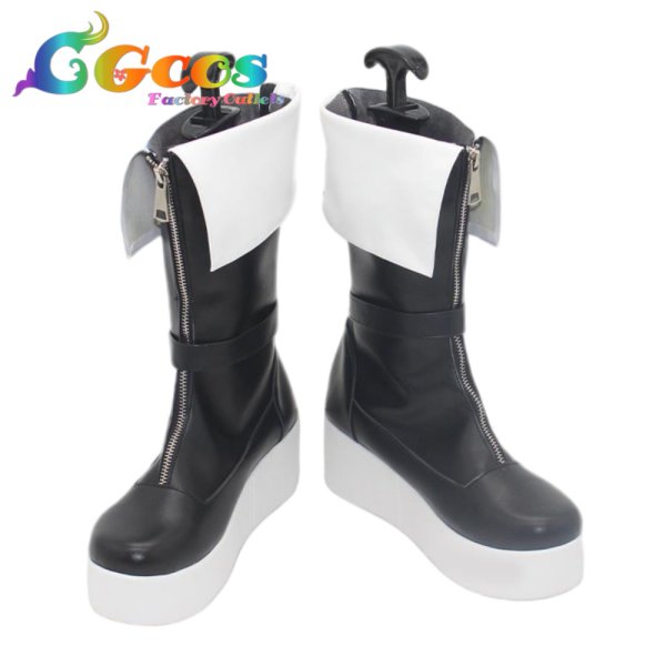 画像1: バーチャルYouTuber　コスプレ靴　Vtuber　博衣こより　メイド衣装　コスプレブーツ　コスプレ衣装 (1)