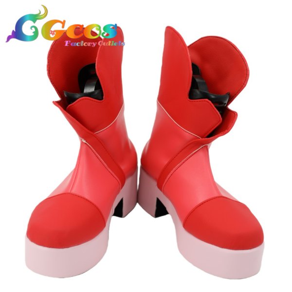 画像1: Yes!プリキュア5　コスプレ靴　夏木りん(キュアルージュ)　キュアルージュ　コスプレブーツ　コスプレ衣装 (1)