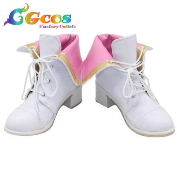 画像1: プロジェクトセカイ カラフルステージ！ feat. 初音ミク　コスプレ靴　桃井愛莉　5th Anniversary 感謝祭　コスプレブーツ　コスプレ衣装 (1)