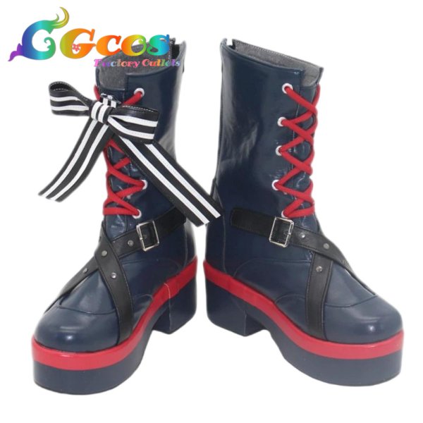 画像1: バーチャルYouTuber　コスプレ靴　Vtuber　百鬼あやめ　6th fes. Color Rise Harmony　コスプレブーツ　コスプレ衣装 (1)