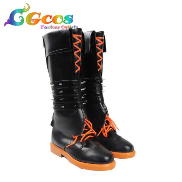 画像2: プロジェクトセカイ カラフルステージ！ feat. 初音ミク　コスプレ靴　東雲彰人　FLAME OF ENDEAVOR　炎の継承　コスプレブーツ　コスプレ衣装 (2)