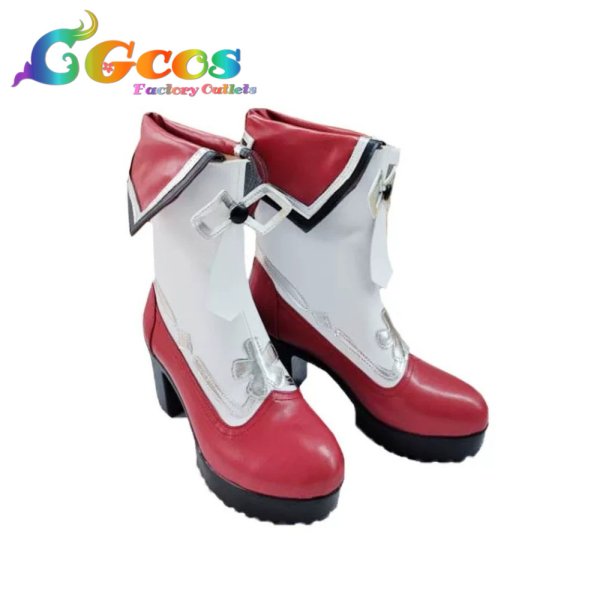 画像2: 原神　コスプレ靴　げんしん　胡桃　フータオ　残雪に咲く紅　コスプレブーツ　コスプレ衣装 (2)