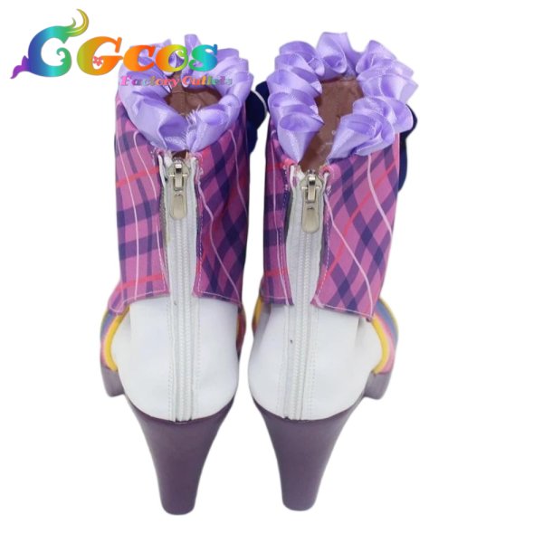 画像4: アイカツ!　コスプレ靴　藤原みやび　バイオレットパレードコーデ　コスプレブーツ　コスプレ衣装 (4)