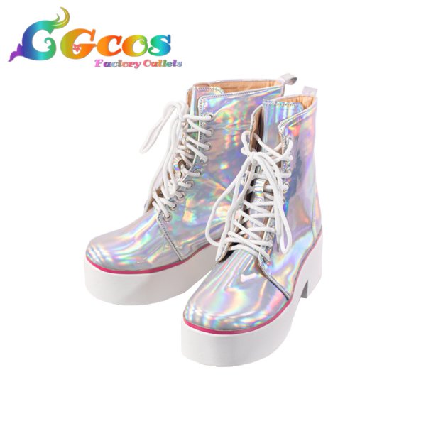 画像3: 学園アイドルマスター　コスプレ靴　雨上がりのアイリス　花海咲季　コスプレブーツ　コスプレ衣装 (3)