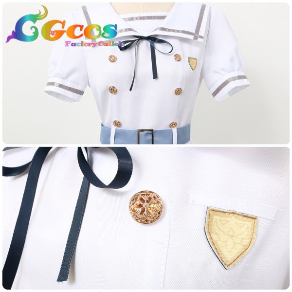 画像6: BanG Dream!(バンドリ!)  Morfonica モルフォニカ モニカ 全員 夏制服 八潮 瑠唯 |倉田 ましろ |二葉 つくし | 広町 七深 |桐ヶ谷 透子 コスプレ衣装 (6)