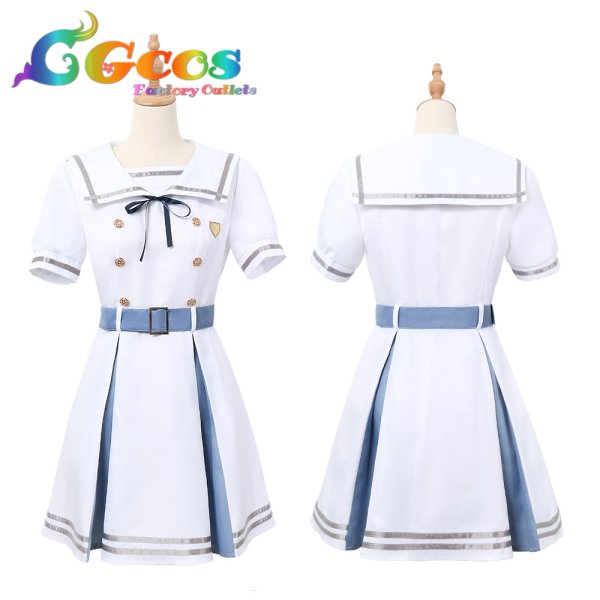 画像4: BanG Dream!(バンドリ!)  Morfonica モルフォニカ モニカ 全員 夏制服 八潮 瑠唯 |倉田 ましろ |二葉 つくし | 広町 七深 |桐ヶ谷 透子 コスプレ衣装 (4)