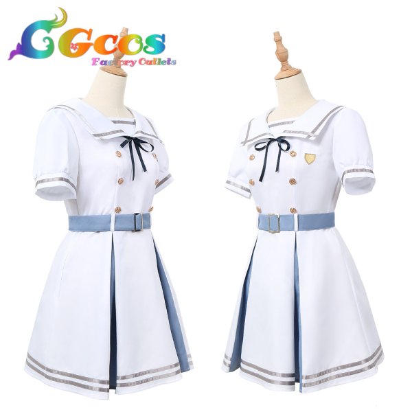 画像5: BanG Dream!(バンドリ!)  Morfonica モルフォニカ モニカ 全員 夏制服 八潮 瑠唯 |倉田 ましろ |二葉 つくし | 広町 七深 |桐ヶ谷 透子 コスプレ衣装 (5)