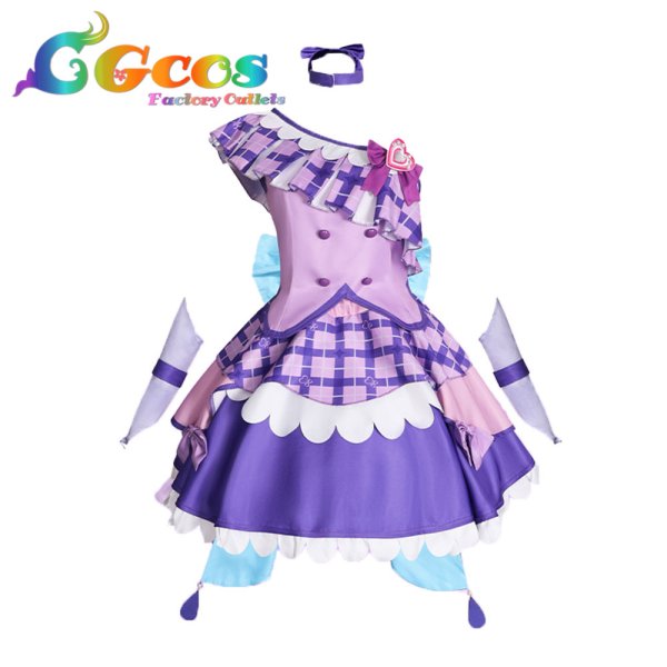 画像1: キミとアイドルプリキュア♪ 紫雨こころ(キュアキュンキュン) コスプレ衣装 (1)