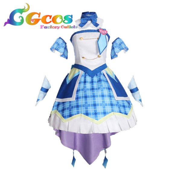 画像1: キミとアイドルプリキュア♪ 蒼風なな(キュアウインク) コスプレ衣装 (1)