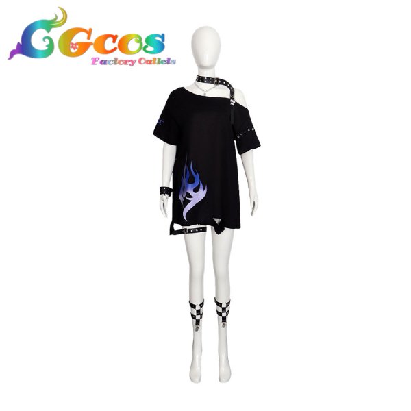 画像1: プロジェクトセカイ カラフルステージ! feat. 初音ミク 白石杏 Yearning flame 目指せ、英語マスター! コスプレ衣装 (1)