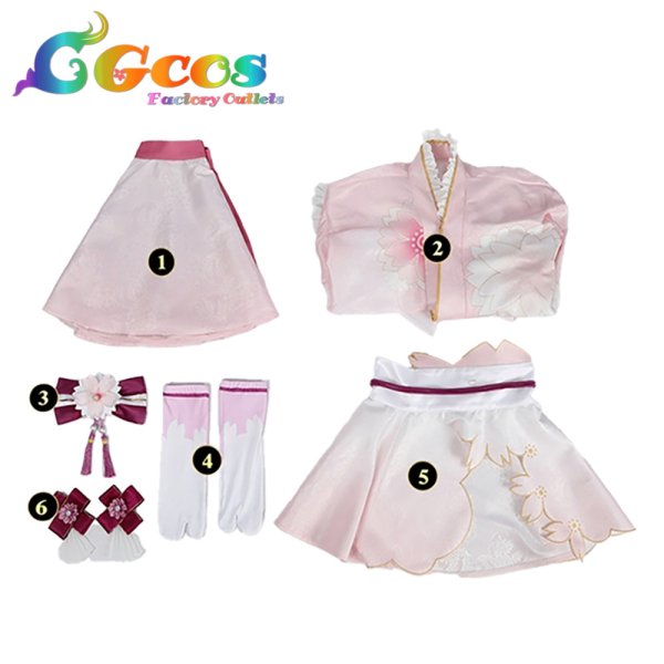 画像5: ラブライブ！サンシャイン!!　黒澤ルビィ　桜和装　コスプレ衣装 (5)