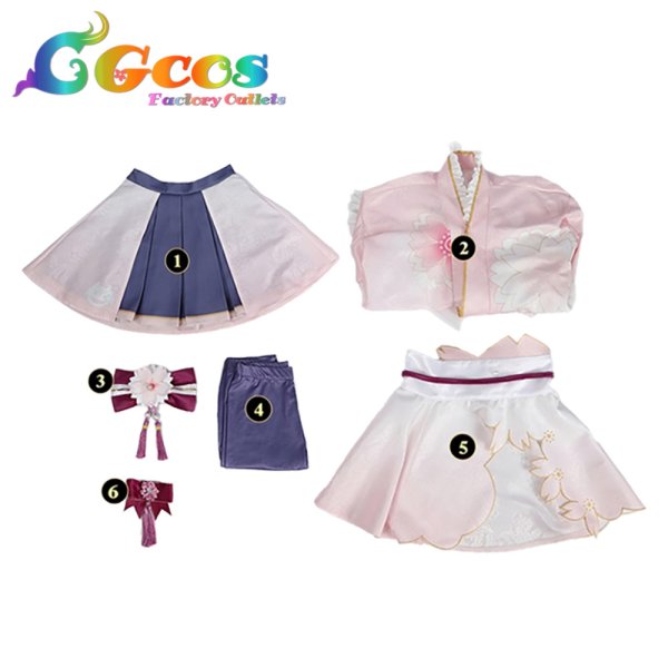 画像5: ラブライブ！サンシャイン!!　津島善子　桜和装　コスプレ衣装 (5)