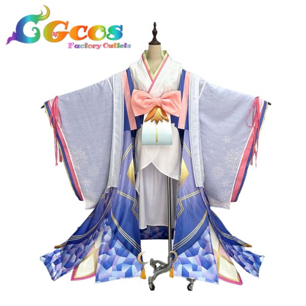 画像1: 本格幻想RPG 陰陽師　かぐや姫　京影武韻　コスプレ衣装 (1)