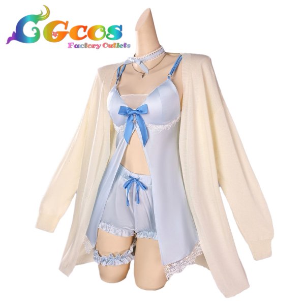 画像1: バーチャルYouTuber　VTuber　白銀ノエル　部屋着　コスプレ衣装 (1)