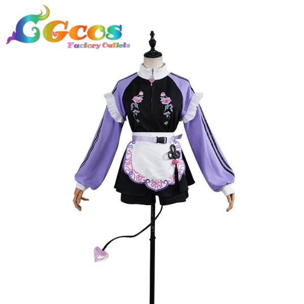 画像1: バーチャルYouTuber　VTuber　常闇トワ　チャイナ風なメイドジャージ　コスプレ衣装 (1)