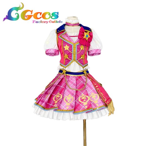 画像1: アイカツスターズ!　虹野ゆめ　ドレスラバーチャーム　コスプレ衣装 (1)