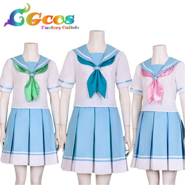 画像1: リズと青い鳥　鎧塚みぞれ　剣崎梨々花　黄前久美子　半袖セーラー服　コスプレ衣装 (1)
