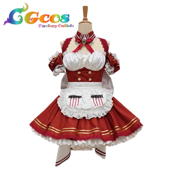 画像1: バーチャルYouTuber　VTuber　宝鐘マリン　メイド　あくありうむ。　コスプレ衣装 (1)