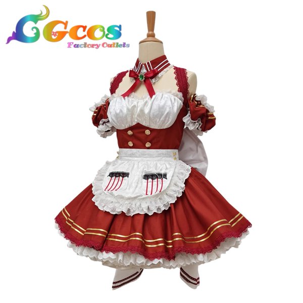 画像3: バーチャルYouTuber　VTuber　宝鐘マリン　メイド　あくありうむ。　コスプレ衣装 (3)